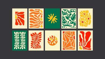 Psychedelic groove- 90s retro posters with funky waves, bright floral patterns, and trippy abstract art vector