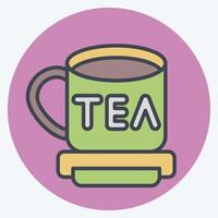Icon Tea. related to Travel symbol. color mate style. design editable vector