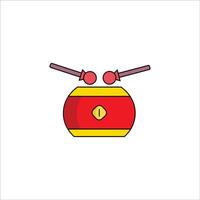 a red drum with two sticks on top vector