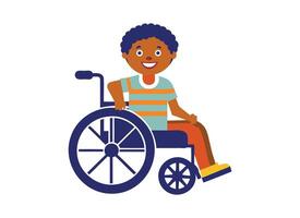 Smiling Child in Wheelchair Illustration - Inclusivity and Diversity Concept vector