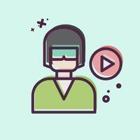Icon Watching Movies. related to Hobbies symbol. MBE style. design editable vector
