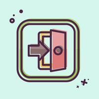 Icon Exit. related to Public symbol. MBE style. design editable vector