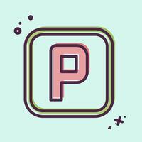 Icon Parking. related to Public symbol. MBE style. design editable vector
