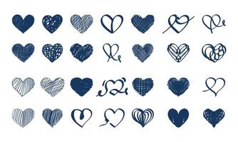 Hand drawn hearts. Design elements for Valentine's day. hearts set. vector
