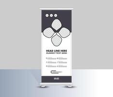 Modern stylish dark and white print roll up banner template design vector