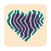 Stylized illustration of a heart. Postcard, poster vector