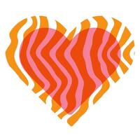 Stylized illustration of a heart. Risographic printing effect vector