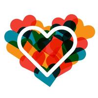 Heart. Postcard, poster, banner, design element. Risographic printing effect vector