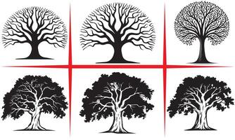 Tree of Life silhouette Set Deaign vector