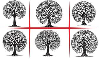 Tree of Life silhouette Set vector
