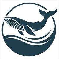 Tranquil Whale Silhouette Art vector