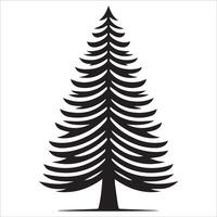 Serene Towering Pine Tree Silhouette vector