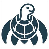 Restful Turtle Silhouette Design vector