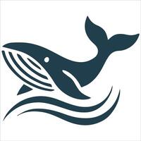 Silhouette of the Mighty Whale Design vector