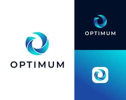 Letter O Colorful Gradient Circular Round Circle Spin Swirl Twist Logo Design Illustration vector