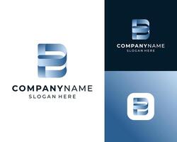 Abstract Initial Letter B Colorful Gradient Modern Geometric Logo Design Illustration vector