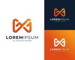 Initial Letter GG Infinity Loop Infinite Geometric Abstract Modern Logo Design Illustration vector