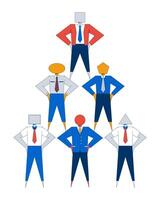 Geometric representation of corporate hierarchy 2D illustration concept. Organization. Abstract figures in business attire cartoon characters isolated on white. Metaphor abstract flat graphic vector