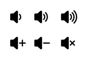 Audio volume level icon set collection. Sound speaker sign symbol vector