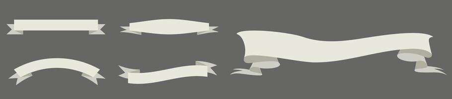 Ribbons. Set of ribbons on a dark background. Ribbons for announcements and posters. EPS 10. vector