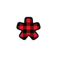 Alphabet number punctuation mark font, red lumberjack plaid pattern for asterisk vector