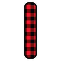 Alphabet number punctuation mark font, red lumberjack plaid pattern for pipe vector