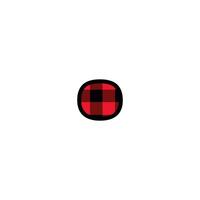 Alphabet number punctuation mark font, red lumberjack plaid pattern for Full Stop or dot or period vector