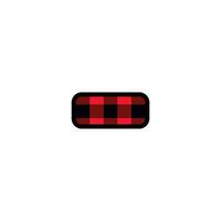 Alphabet number punctuation mark font, red lumberjack plaid pattern for Hyphen or Dash or Underscore or minus or take vector