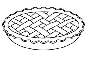 Simple Line Drawing of a Classic Pie vector
