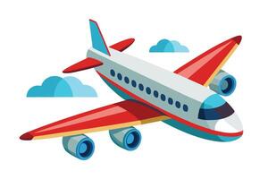 Cartoon Airplane Soaring Through the Clouds vector
