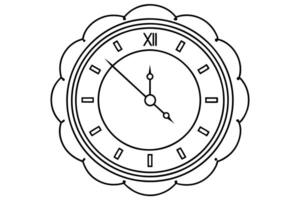 Simple Line Art of an Ornate Wall Clock vector