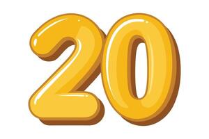 Playful gold 20 graphic design vector