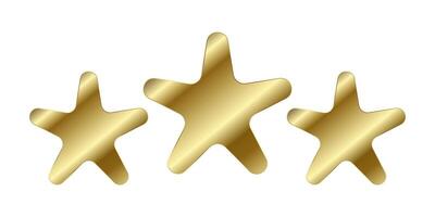 Set of three luxury stars with five eages bright on white background, icon, star symbol, shape, object, star element, a premuim star icon concept , illustration vector