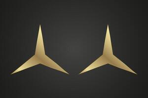 Two luxury 3 angles stars on dark background and Premium star button, option, chart and process button design. and four premium dark level with gold. vector