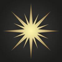 a radiant golden starburst design with sharp, symmetrical points extending outward from a glowing center. The metallic sheen and gradient effects enhance vector