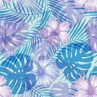 Abstract Floral seamless pattern with leaves, tropical background vector