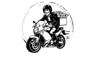 forms a sketch of a pizza delivery icon video