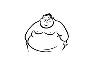 forms a sketch of an obese person's icon video