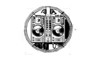 forms a sketch of a DJ tool icon video
