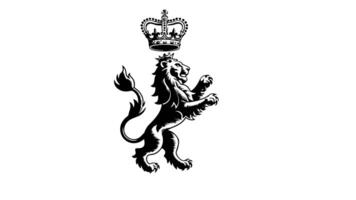 The animation forms a sketch of the lion and crown icon video