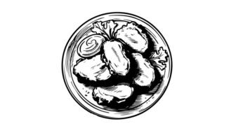 Animation forms a sketch of the fried nugget icon video