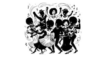 Animation forms a sketch of a dancing person icon video