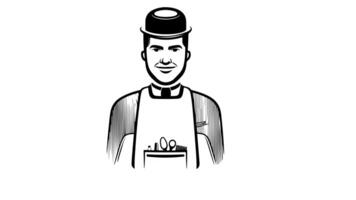 forms a sketch of a barber icon video