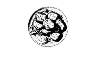 forms a sketch of the fried nugget icon video