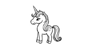 forms a sketch of a unicorn icon video