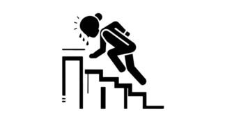 The animation forms a sketch of the icon for going up the stairs to the floor video