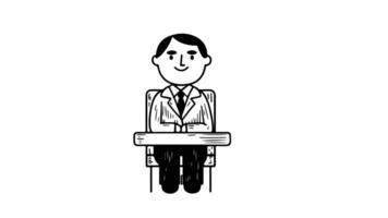 forms a sketch of an icon of a person sitting on a chair video