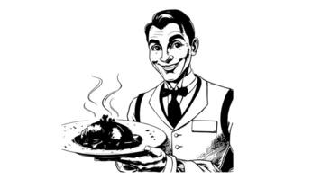 forms a sketch of a food service icon video