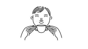 creates a sketch of a drinking icon using a cup video