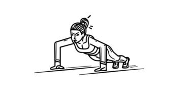 a sketch of a push up icon video